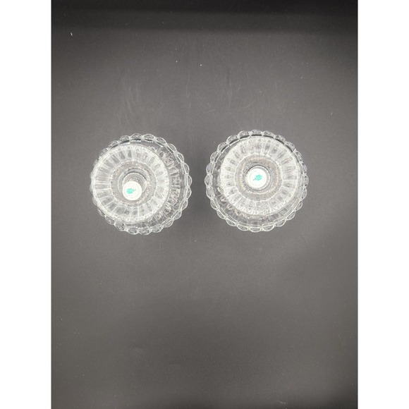 Partylite P9246 Quilted Crystal Glass Votive Candle Holder Pair w/Box - Picture 5 of 6